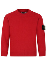 Maglia bambino Stone Island rossa in lana | ViaMonte Shop
