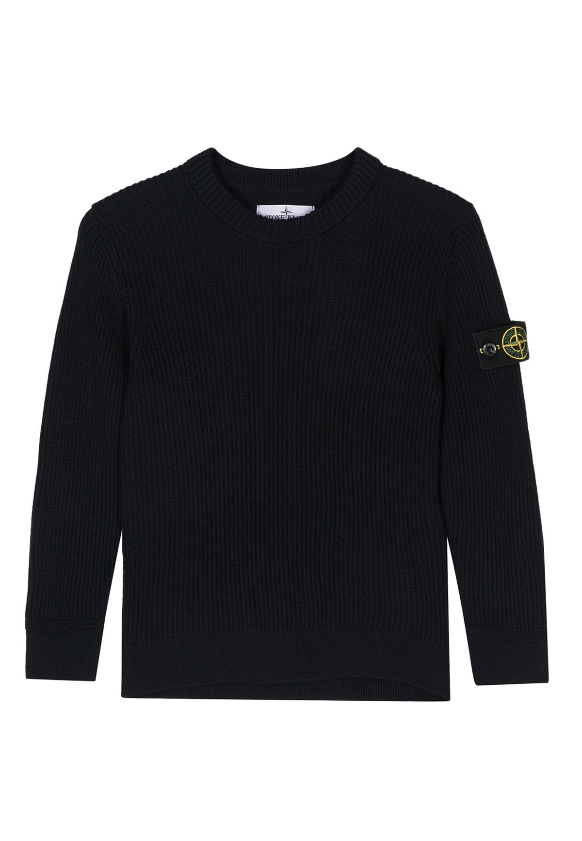 Maglia bambino Stone Island nera in lana | ViaMonte Shop