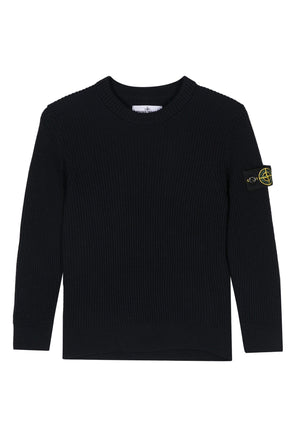 Maglia bambino Stone Island nera in lana | ViaMonte Shop