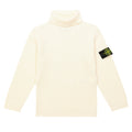 Maglia dolcevita bambino Stone Island bianca in lana | ViaMonte Shop
