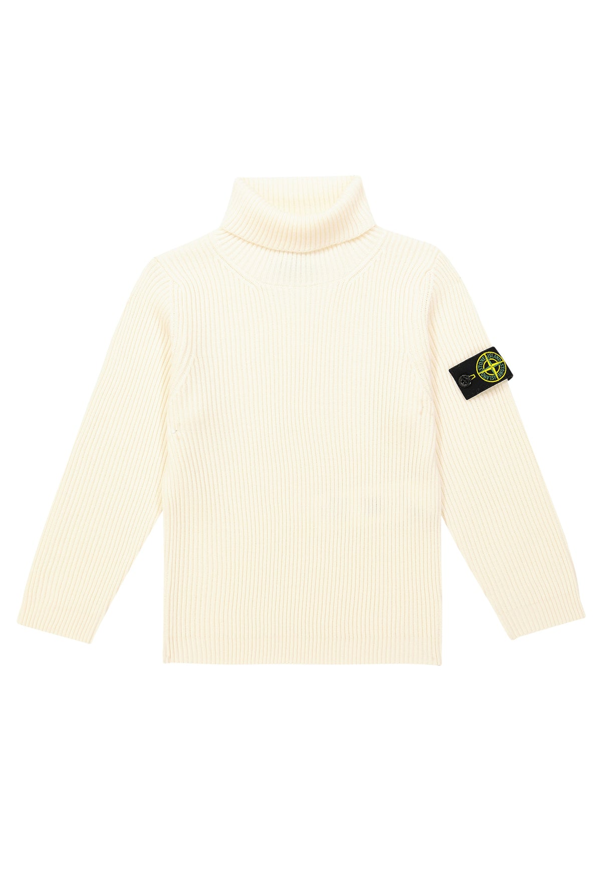 Maglia dolcevita bambino Stone Island bianca in lana | ViaMonte Shop