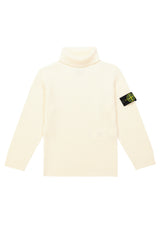 Maglia dolcevita bambino Stone Island bianca in lana | ViaMonte Shop