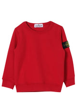 Felpa bambino Stone Island rossa in cotone