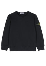 Felpa bambino Stone Island blu in cotone