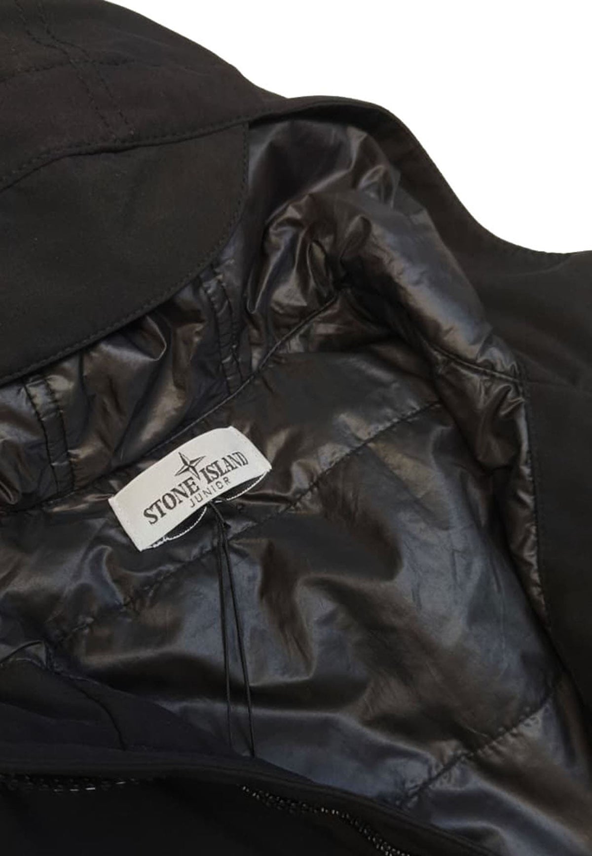 Giubbino bambino Stone Island nero in tessuto tecnico