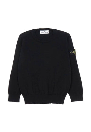 Maglia bambino Stone Island nera in lana | ViaMonte Shop
