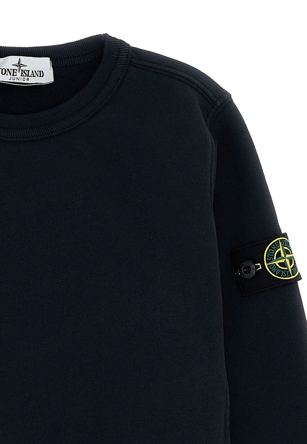 Felpa bambino Stone Island blu in cotone