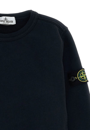 Felpa bambino Stone Island blu in cotone