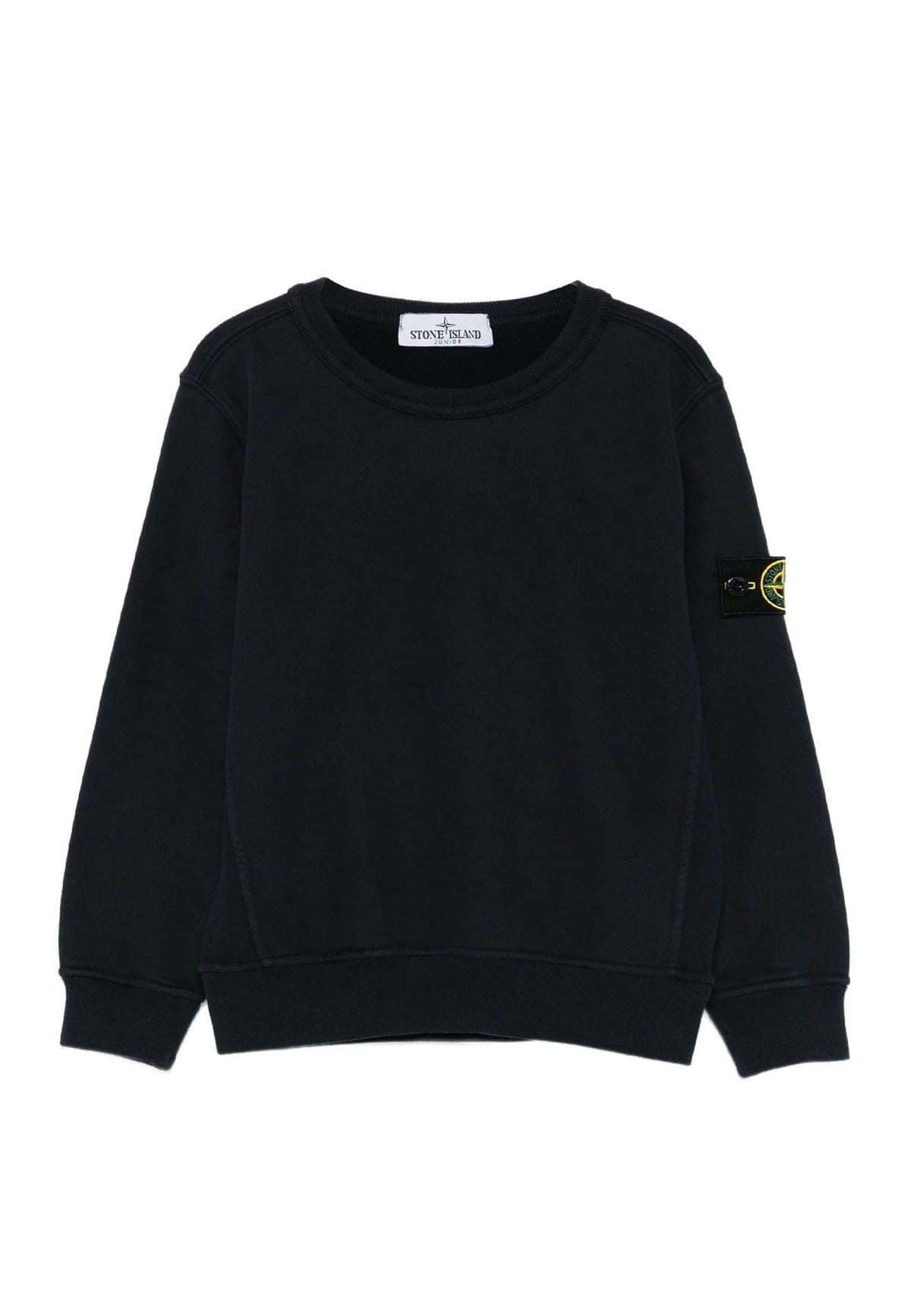 Felpa bambino Stone Island nera in cotone | ViaMonte Shop
