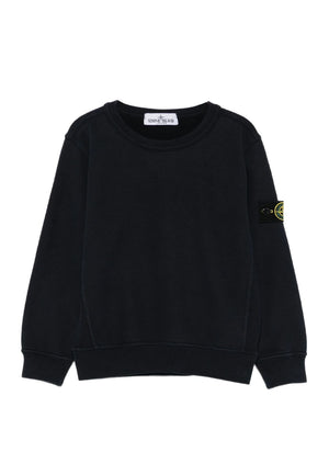 Felpa bambino Stone Island nera in cotone | ViaMonte Shop