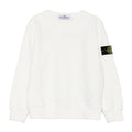 Felpa bambino Stone Island bianca in cotone