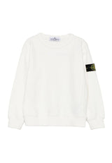 Felpa bambino Stone Island bianca in cotone