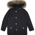 Woolrich kid's giacca Arctic Detachable Fur Parka bambino in tessuto Ramar idrorepellente nera