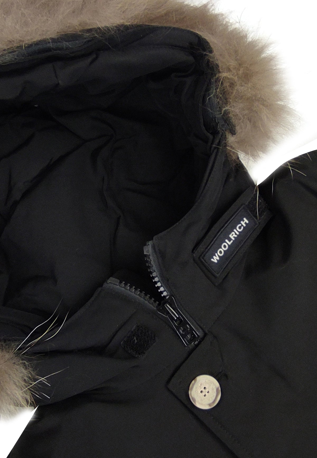 Woolrich kid's giacca Arctic Detachable Fur Parka bambino in tessuto Ramar idrorepellente nera