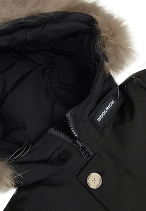 Woolrich kid's giacca Arctic Detachable Fur Parka bambino in tessuto Ramar idrorepellente nera
