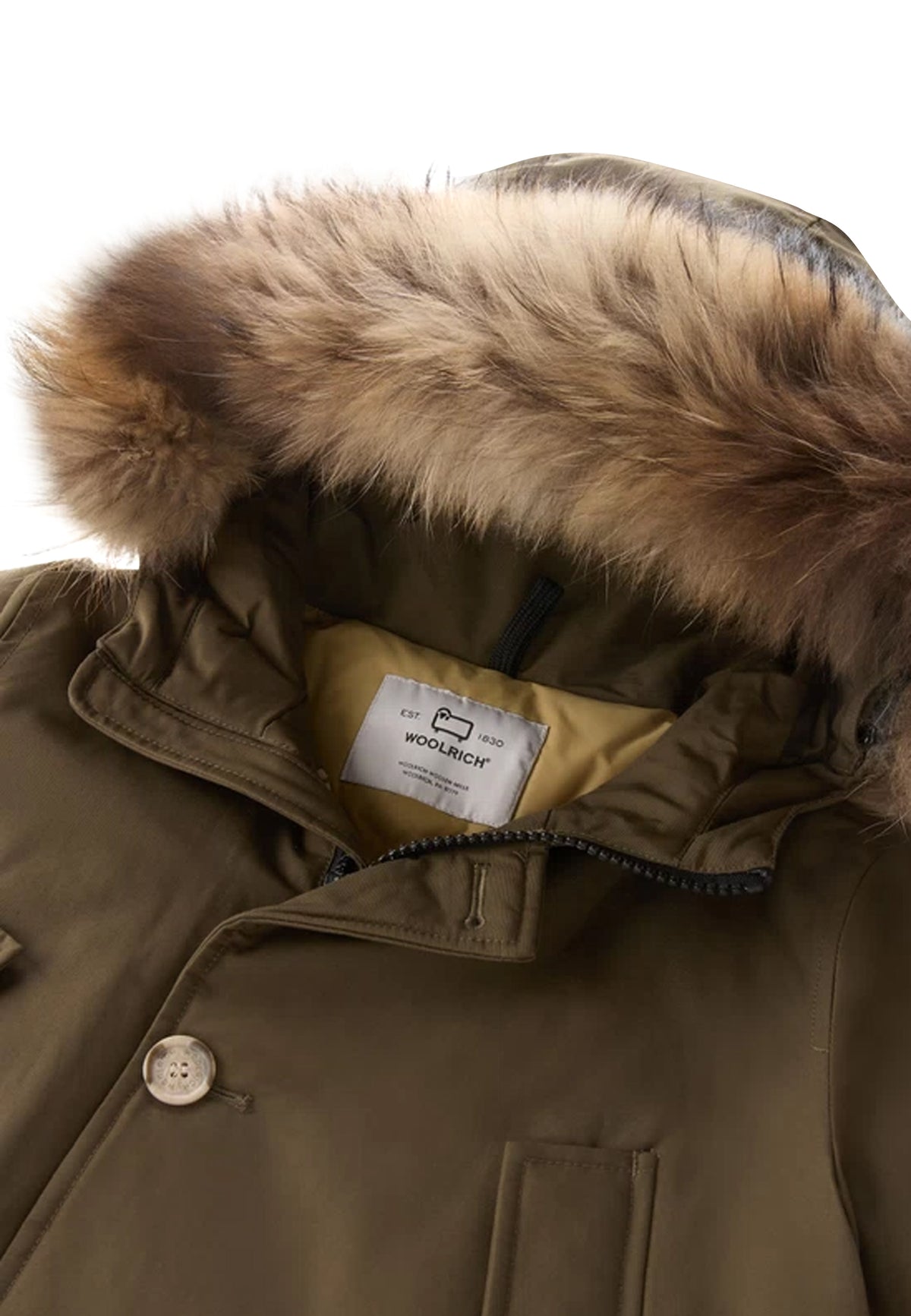 Giubbino bambino Woolrich kids Arctic Detachable Fur Parka verde in tessuto Ramar