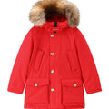 Giubbino bambino Woolrich kids Arctic Detachable Fur Parka rosso in tessuto Ramar | ViaMonte Shop