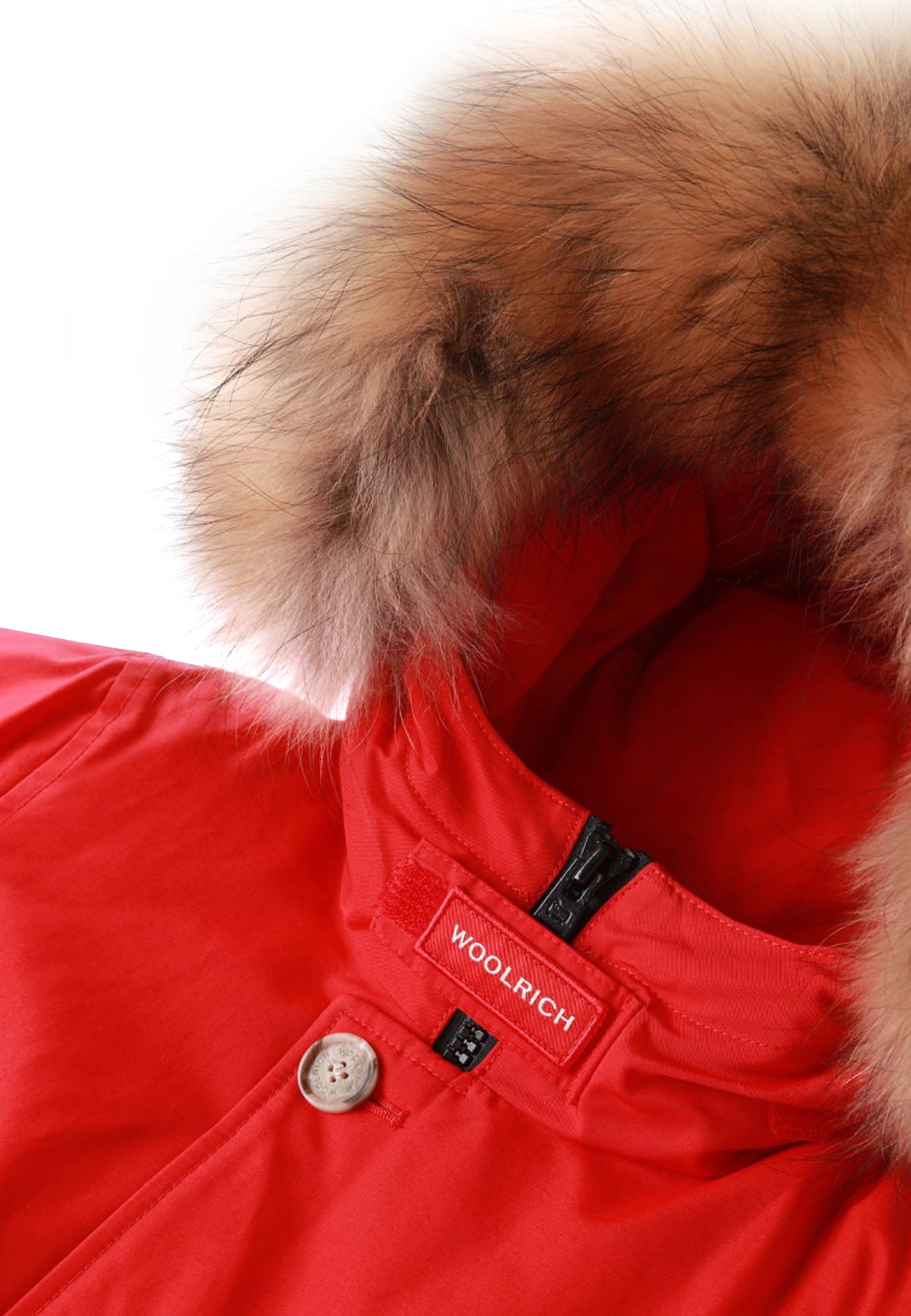 Giubbino bambino Woolrich kids Arctic Detachable Fur Parka rosso in tessuto Ramar | ViaMonte Shop