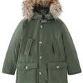 Woolrich kids giacca Arctic Detachable Fur Parka verde bambino in tessuto Ramar idrorepellente
