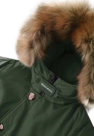 Woolrich kids giacca Arctic Detachable Fur Parka verde bambino in tessuto Ramar idrorepellente