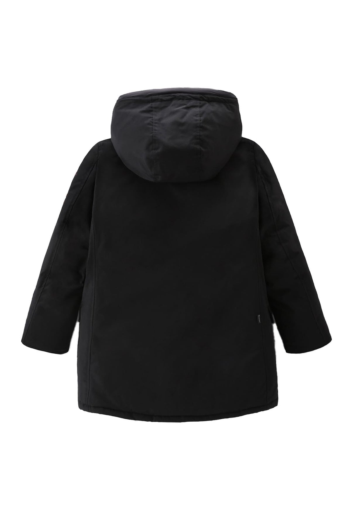 Giubbino bambino Woolrich kids Arctic Parka nero in tessuto Ramar Cloth | ViaMonte Shop