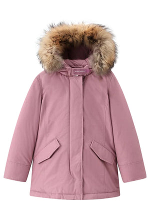 Woolrich kids giacca Arctic Racoon Parka dalia bambina in tessuto Ramar
