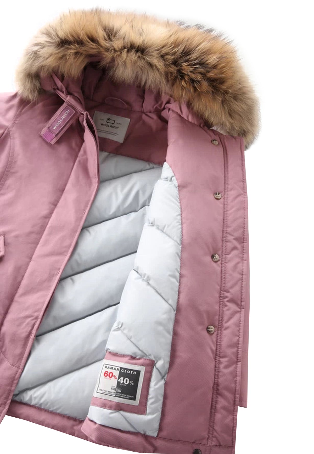 Woolrich kids giacca Arctic Racoon Parka dalia bambina in tessuto Ramar