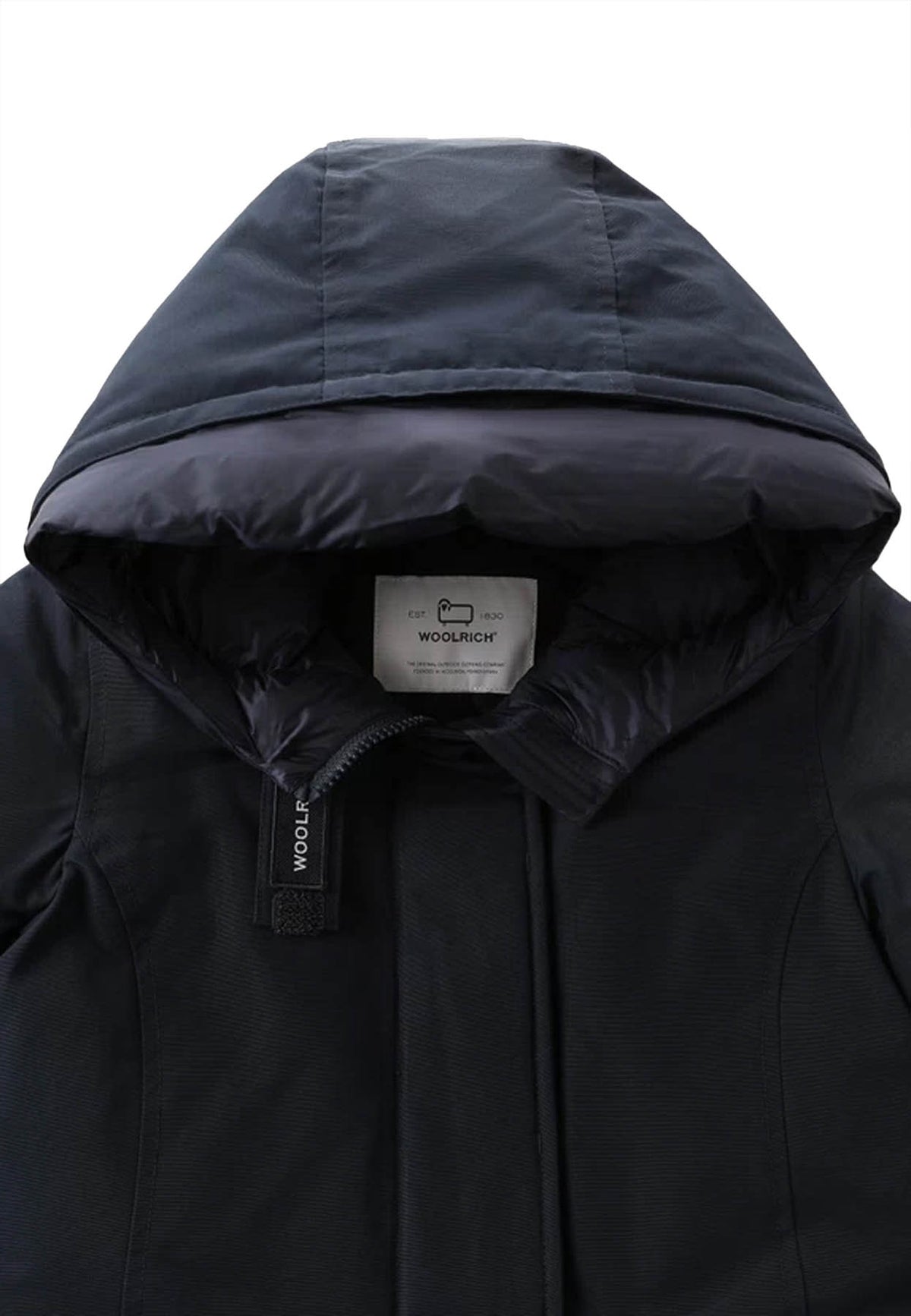 Giubbino bambina Woolrich kids Arctic Parka blu in tessuto Ramar Cloth | ViaMonte Shop