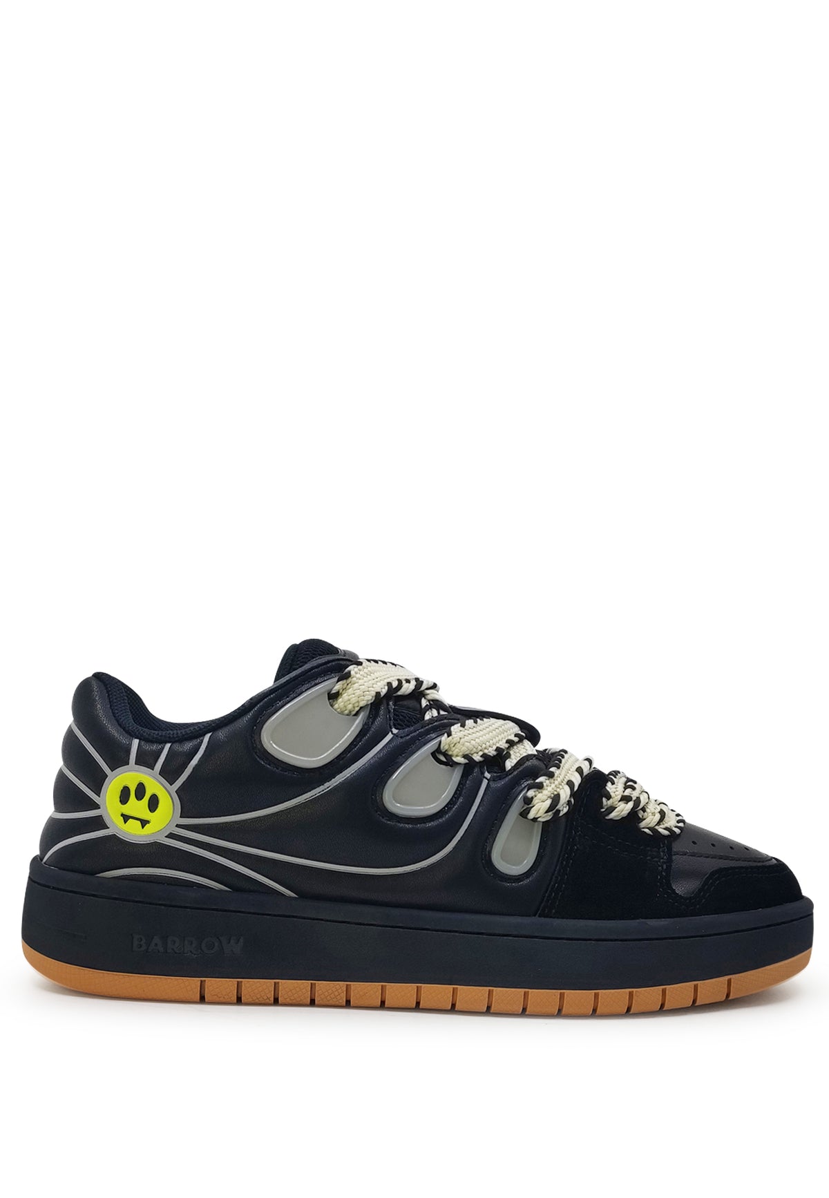 Sneakers nera unisex Barrow in pelle scamosciata e mesh