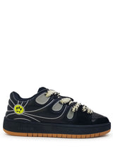 Sneakers nera unisex Barrow in pelle scamosciata e mesh