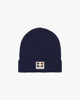 Aquascutum Rubber Patch Beanie - Navy