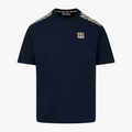 Aquascutum Check Shoulder T-Shirt - Navy