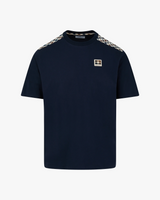 Aquascutum Check Shoulder T-Shirt - Navy
