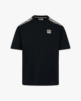 Aquascutum Check Shoulder T-Shirt - Black