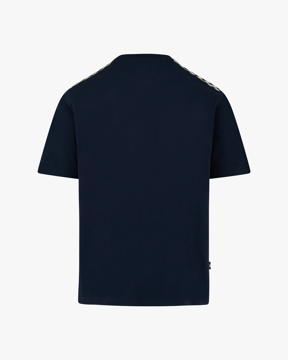 Aquascutum Check Shoulder T-Shirt - Navy