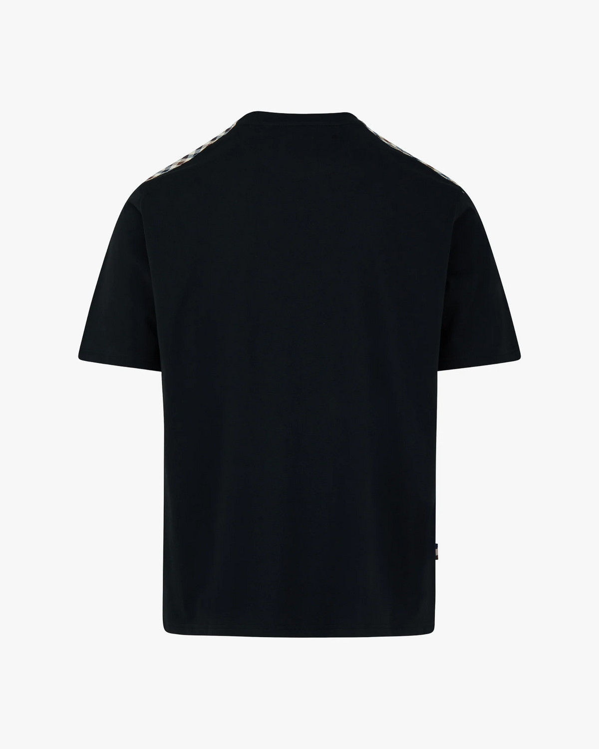 Aquascutum Check Shoulder T-Shirt - Black