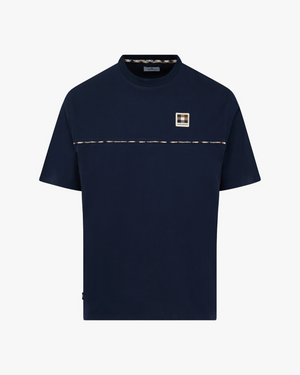 T-shirt blu Aquascutum Club Check Piping | ViaMonte Shop