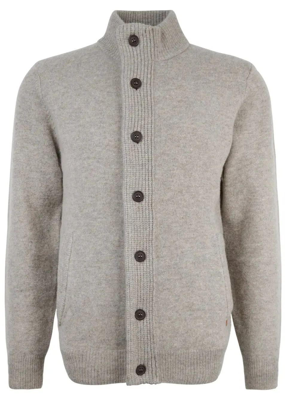 Barbour maglione con Patch e Zip Through in lana beige