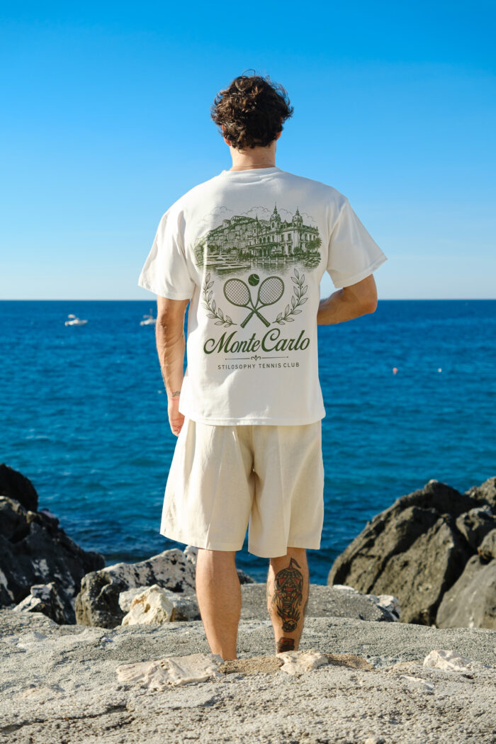 Montecarlo Tennis Club T-Shirt Panna | ViaMonte Shop