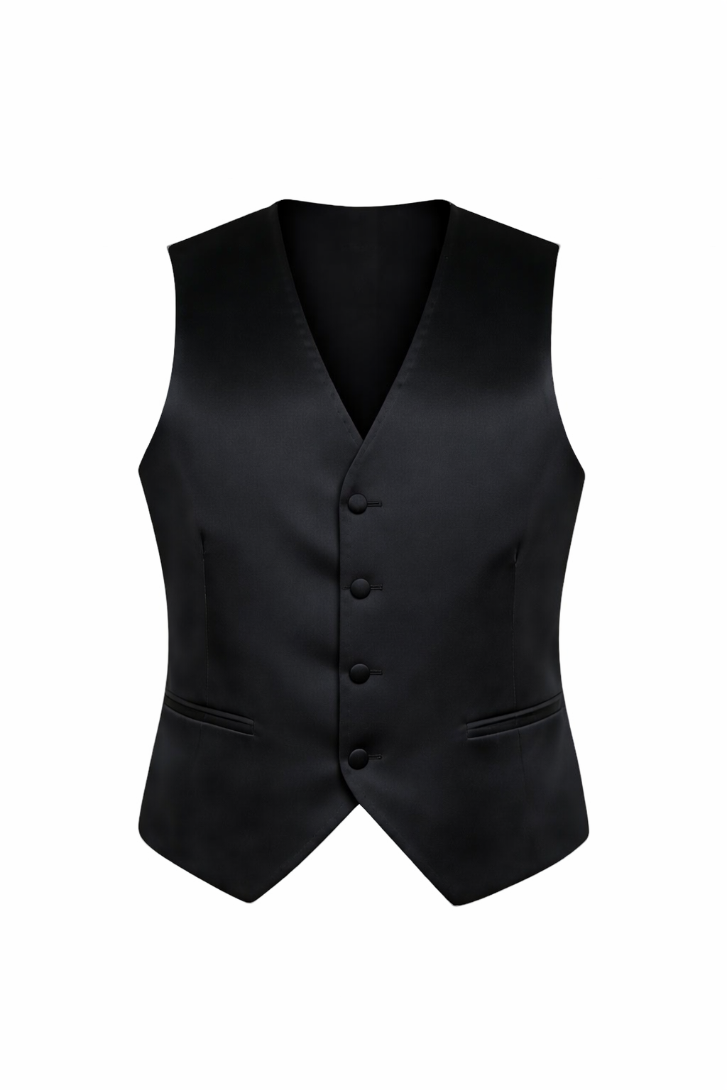 Gilet in raso Simbols uomo da cerimonia nero