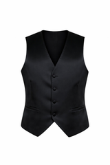 Gilet in raso Simbols uomo da cerimonia nero
