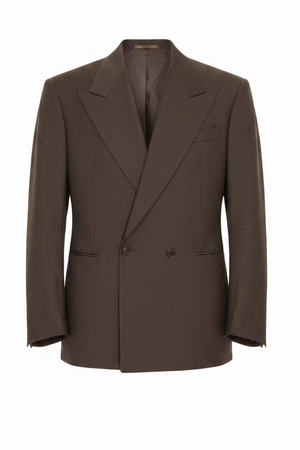 Giacca doppiopetto in misto lana marrone cioccolato | ViaMonte Shop