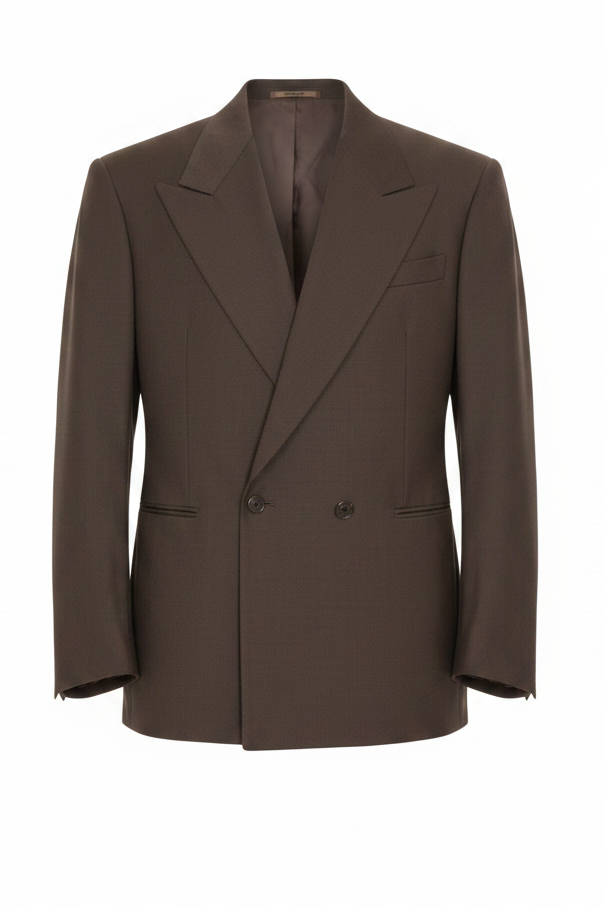 Giacca doppiopetto in misto lana marrone cioccolato | ViaMonte Shop