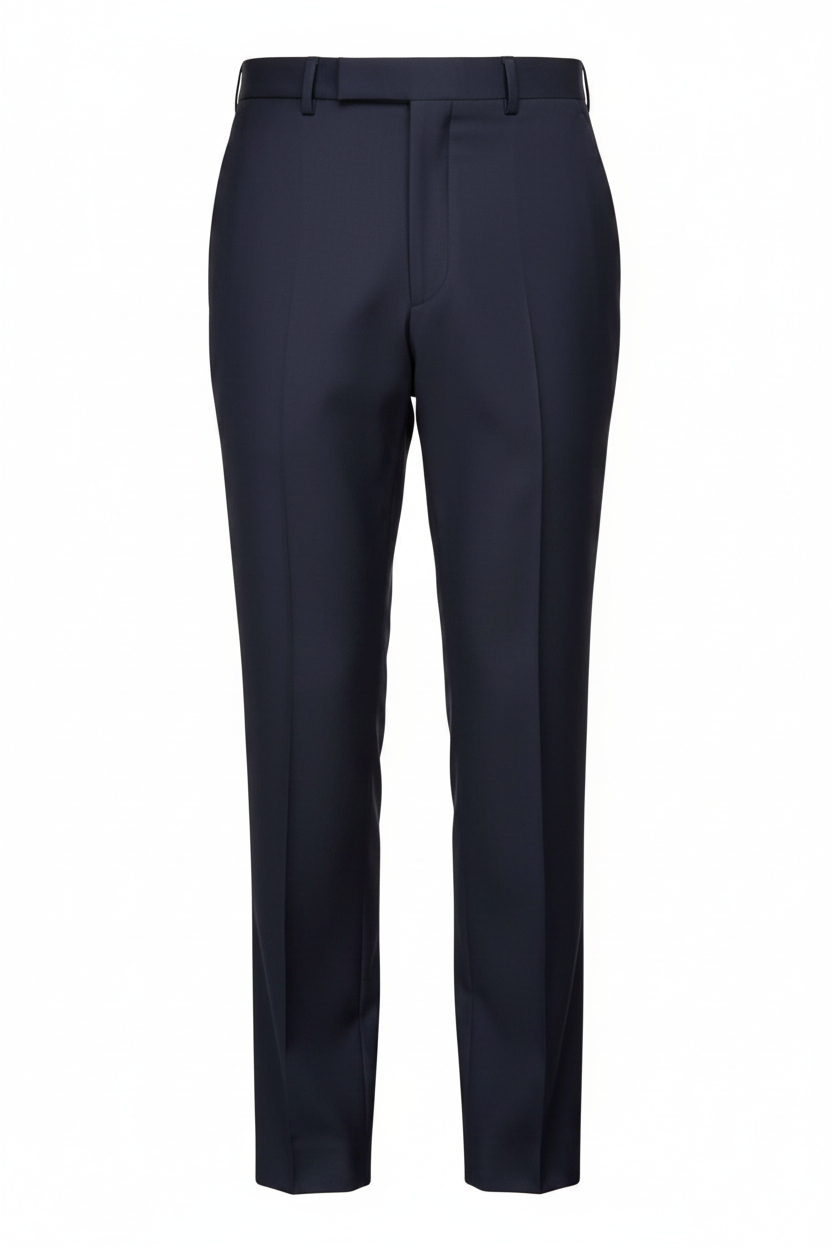 Pantalone over fit in misto lana blu | ViaMonte Shop