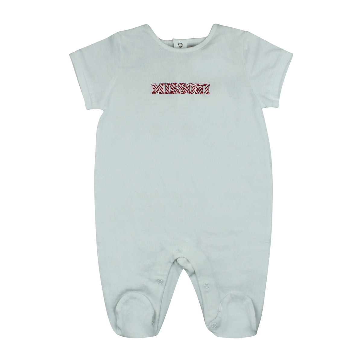 ViaMonte Shop | Missoni Tutina Neonata Bianca con dettaglio logo