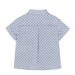 ViaMonte Shop | Emporio Armani Camicia bambino blu fantasia in puro cotone