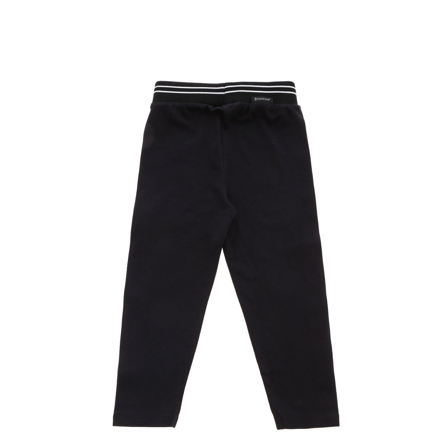 ViaMonte Shop | Moncler Enfant pantalone neonato in cotone stretch nero con bande laterali