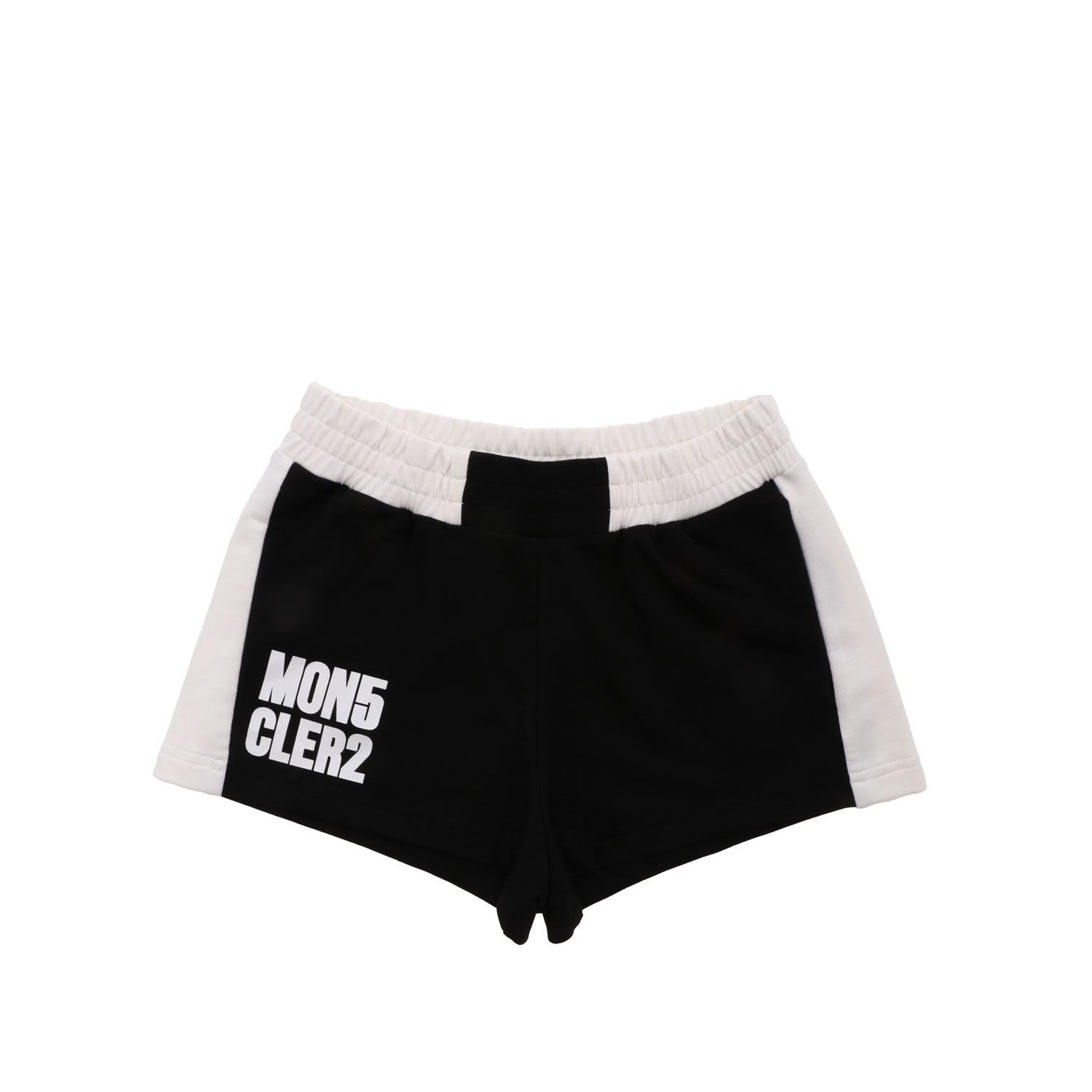 ViaMonte Shop | Moncler Enfant short bambina in misto cotone nero con logo