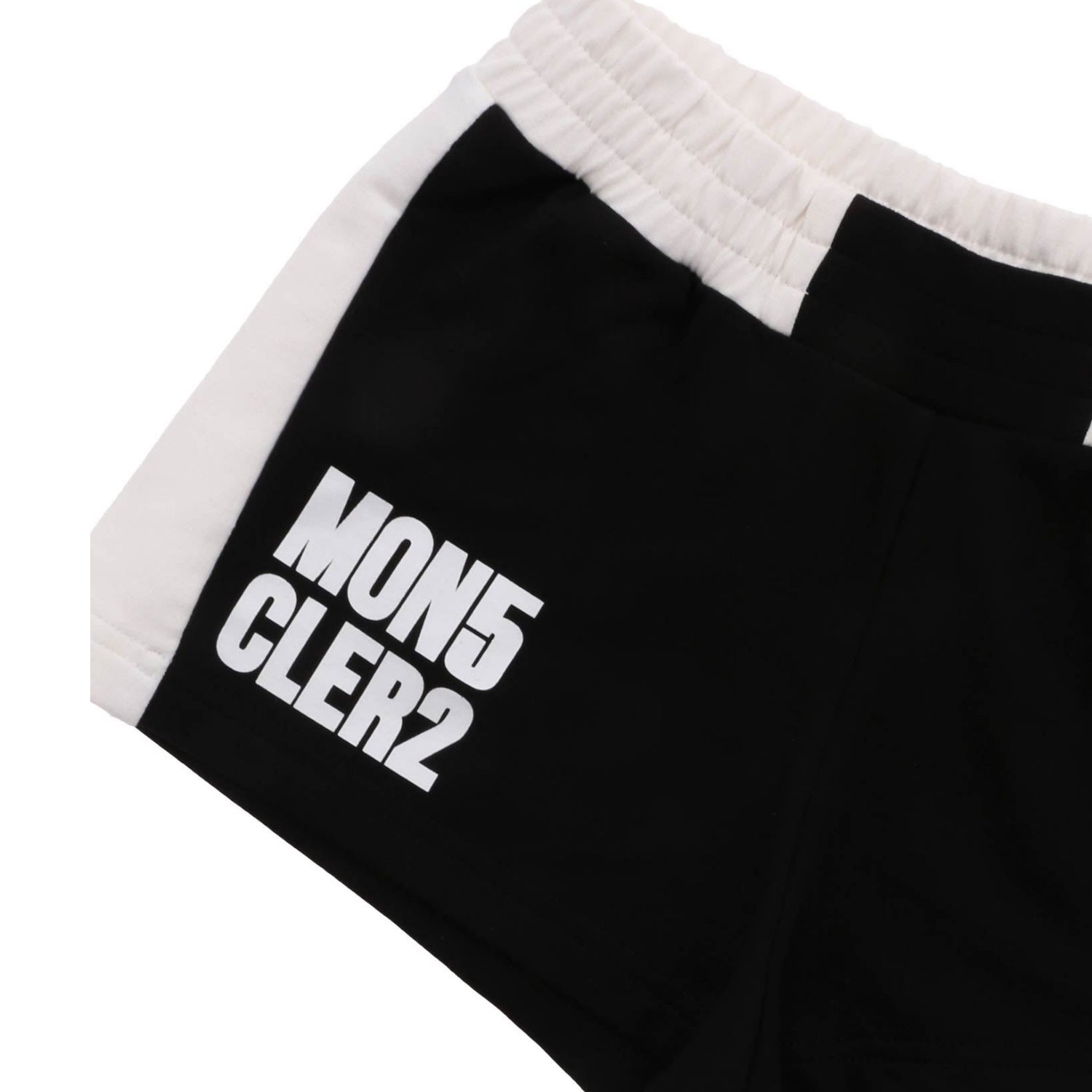 ViaMonte Shop | Moncler Enfant short bambina in misto cotone nero con logo
