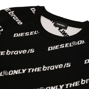 ViaMonte Shop | Diesel Kid maglia bambino nera in misto cotone con logo